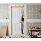Premium Internal White 4 Panel Fire Door - FD30 Fire Rated, Solid Core Construction, Ready for Finishing