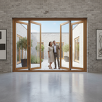 Premium 12FT Slimline External Bifold Door Set with Double Glazed Units, Reversible Fitting and High Security Features