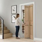 Premium Victorian Bifold Door with Classic 4 Panel Design, Solid Core, and A-Grade American White Oak Veneer