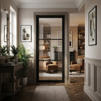 Internal Jet Black Door Fully Finished 3 Light Reeded Glass Design