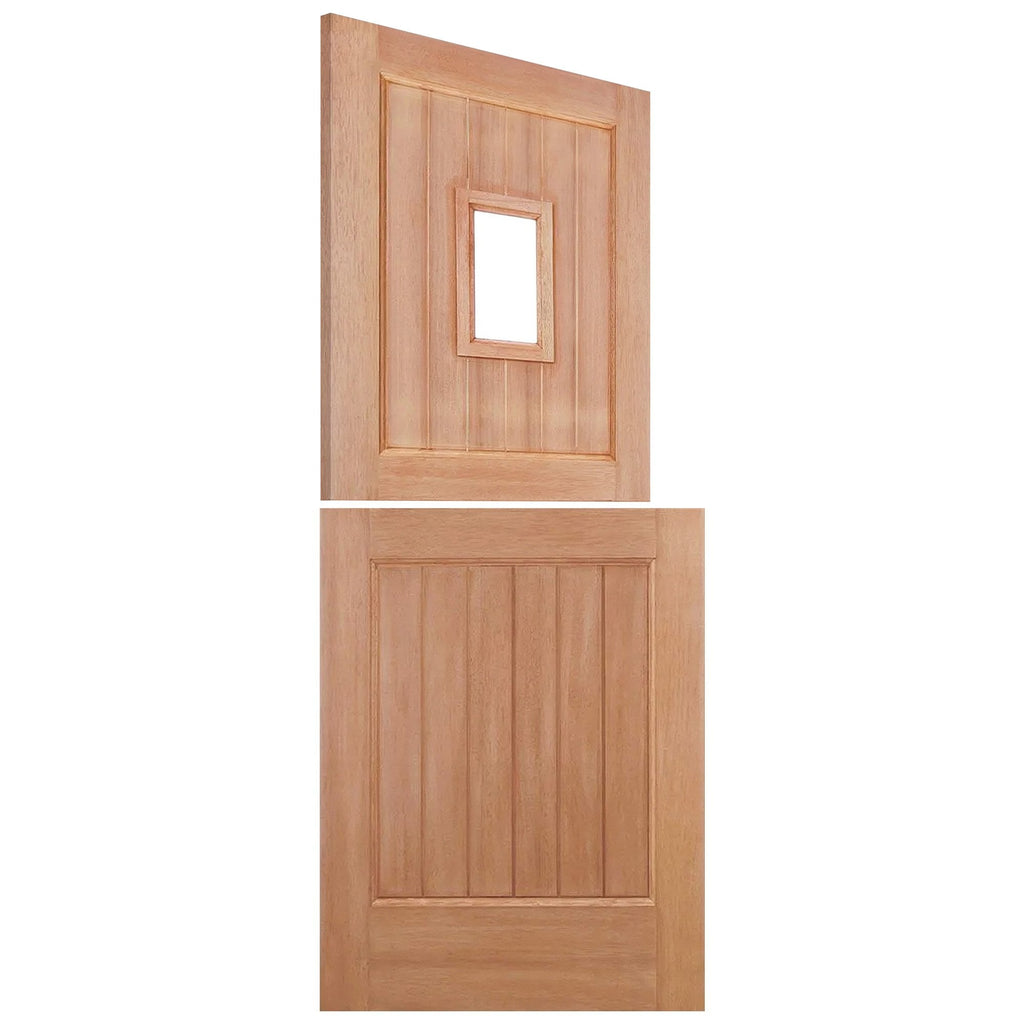 Hardwood External Door Unfinished with 14mm Double Clear Glass
