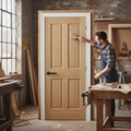 Premium Unfinished Traditional Victorian 4 Panel Internal Oak Door for Custom Renovations
