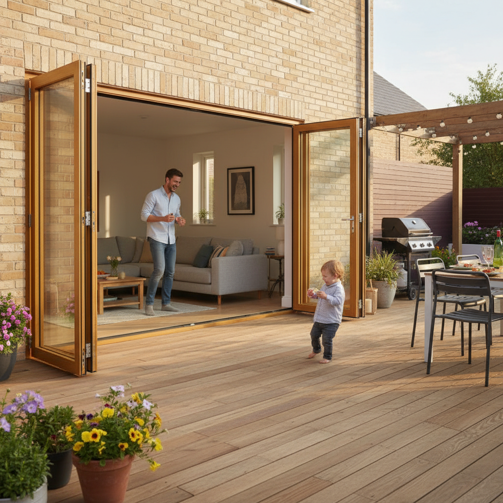 Premium 6FT Slimline External Bifold Door Set with Low E Coated Double Glazing and Reversible Fitting