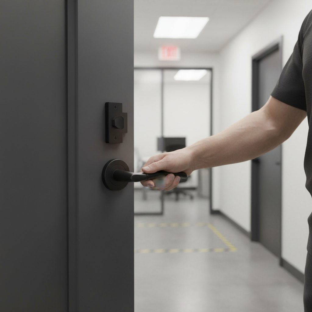 Premium Internal Fire Rated Lever Smart Handle Set - Matt Black Finish with Durable Design and Comprehensive Hardware - Image 2