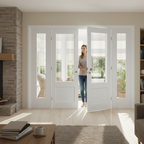 Premium Clear Glazed French Doors with Demi Panels - Stylish Room Divider with Universal Frame