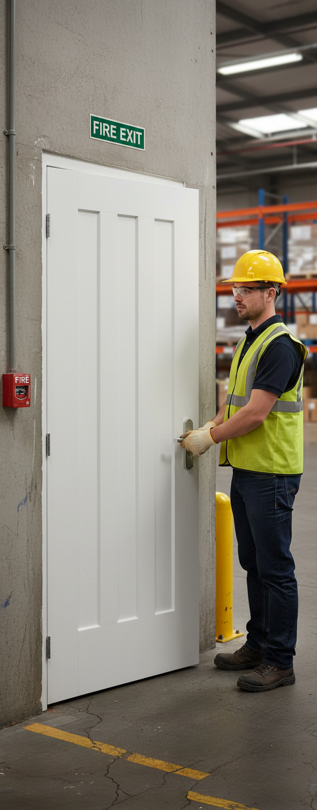 Premium 3 Panel Fire Door - White Primed, Solid Engineered Core, Trimmable Design for Versatile Interior Use
