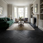 Herringbone Vinyl Flooring 5.5mm Thick Rigid Core Carbon Oak Style