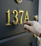 Premium Victorian Style Door Letters in Polished Brass Finish with Complete Fixing Set