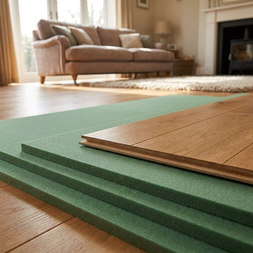 5mm FibreBoard Laminate and Real Wood Underlay Board, 7.02m² Coverage - detail view