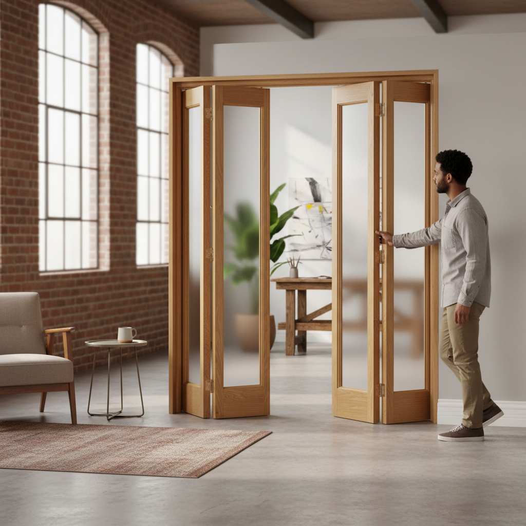 Premium Bi-Folding Room Divider Set with Easy Operation and Custom Size Options - High-Quality Professional Grade for Industrial and Commercial App...