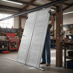 Premium Light Grey Room Divider with Top Hung Folding System and Multiple Configurations for Versatile Space Management