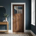 Internal Fully Finished Walnut Door with 1 Light Clear Glass Panel