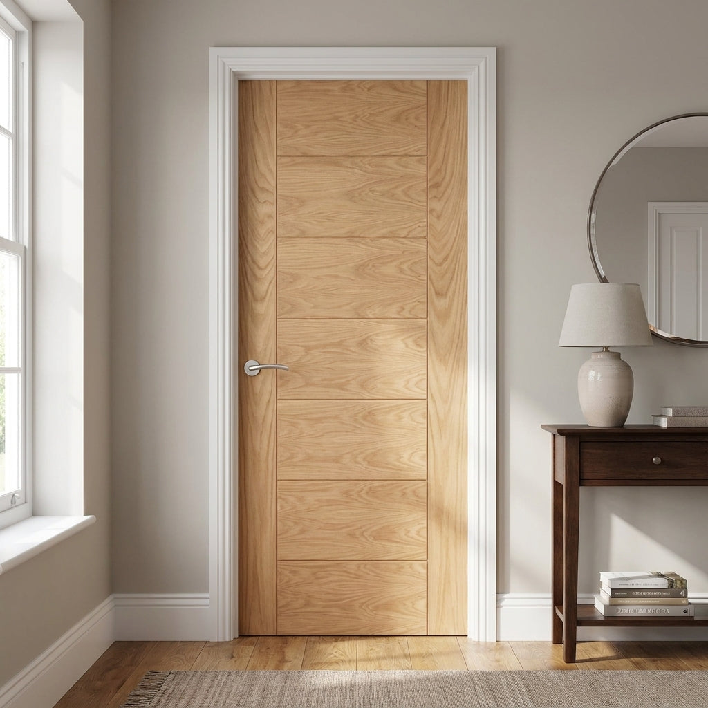 Internal Oak FD30 Fire Door Fully Finished Made-to-Measure Solid Core 30mm