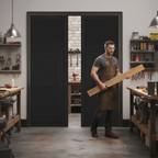 Premium 3 Panel Double Pocket Door System with Galvanized Steel Frame and Timber Lining Kit for Smooth Operation