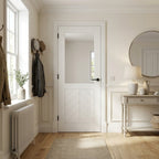 Internal White Door with Chevron Clear Glass, Primed, Solid Core