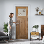 Premium Internal Rustic Oak Fully Finished Clear Glass Door for Modern Interiors - Image 2