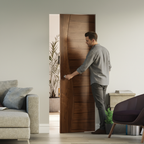 Premium Walnut Flush Pocket Door Set with No Bottom Track, Adjustable Stops, and 15-Year Guarantee for Seamless Interior Design