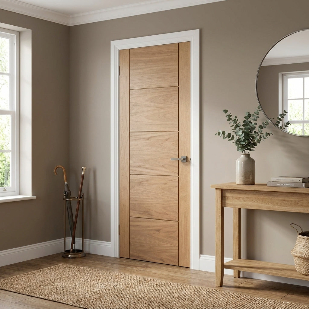 FD30 Fire Door Internal Oak Made-to-Measure, Fully Finished with Solid Core