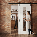 Premium Internal Sliding Door with 7 Panels and Clear Glass Light Panel for Modern Interiors