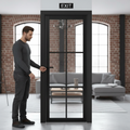 Premium Internal Fully Finished 6 Light Clear Glass Industrial Studio Door with Toughened Panels and Lifetime Guarantee