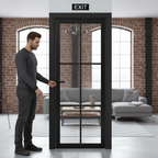 Premium Internal Fully Finished 6 Light Clear Glass Industrial Studio Door with Toughened Panels and Lifetime Guarantee