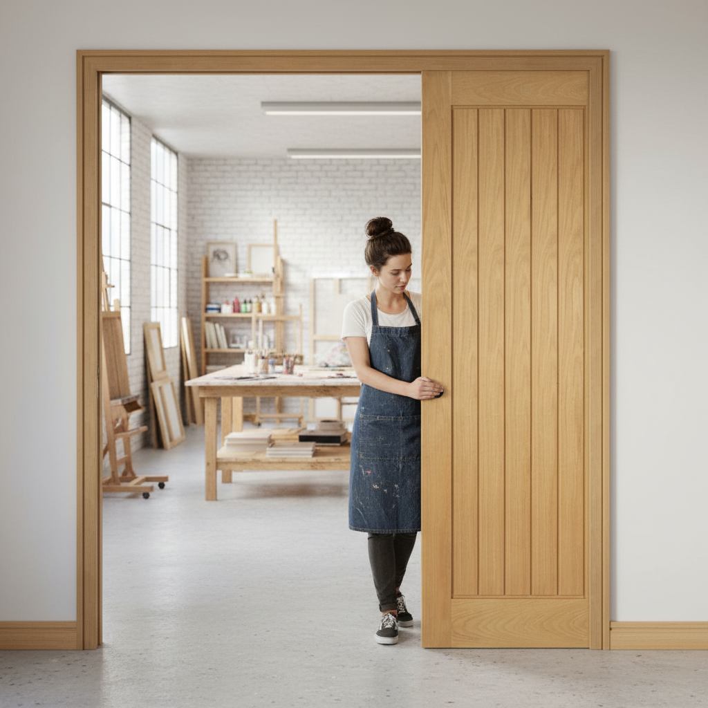Premium Double Pocket Door Set with Galvanised Steel Frame, Unfinished Doors, and Adjustable Jambs for Customizable Interior Solutions