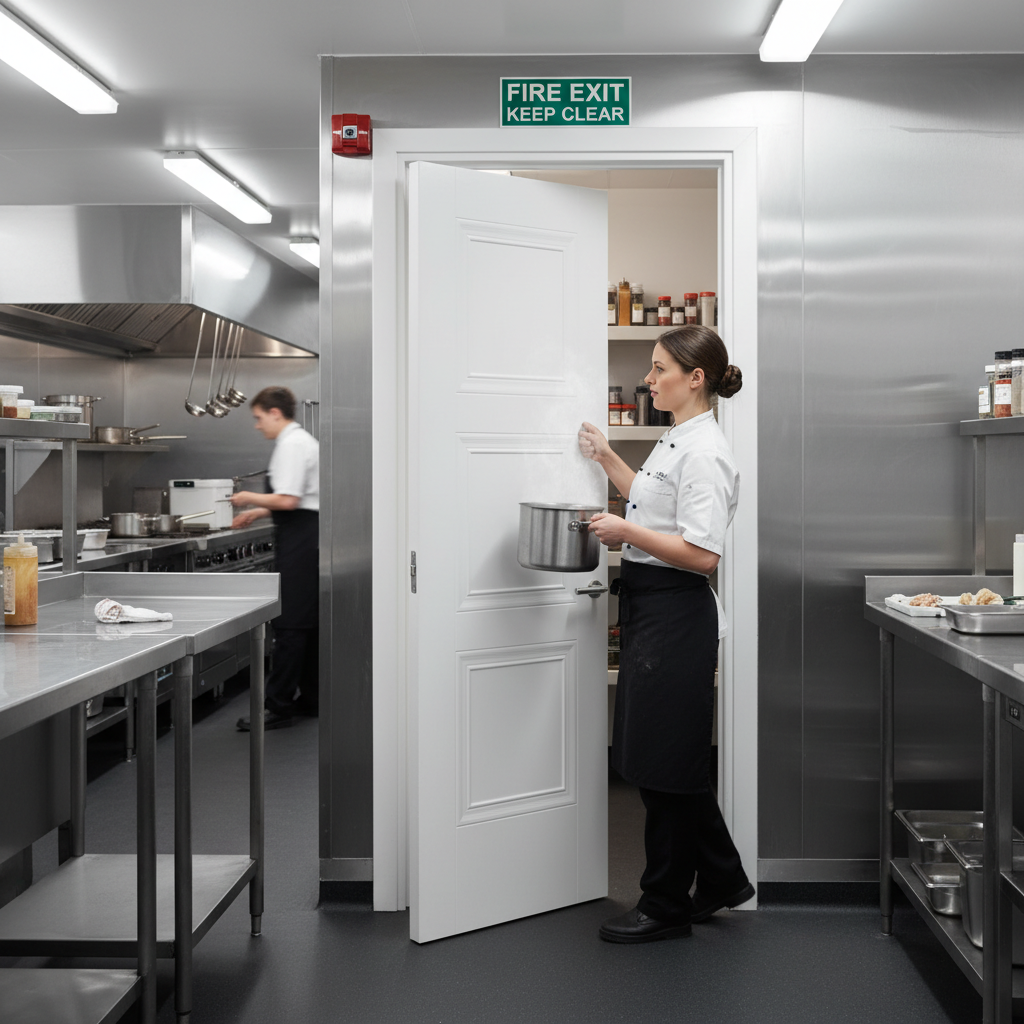 Premium Internal White Primed Fire Door FD30 with Detailed Mouldings and Engineered Construction for Enhanced Safety