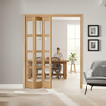 Premium 5 Leaf Bi-Folding Door Set - Clear Glazed Oak with Slimline Design and High-Quality Hardware