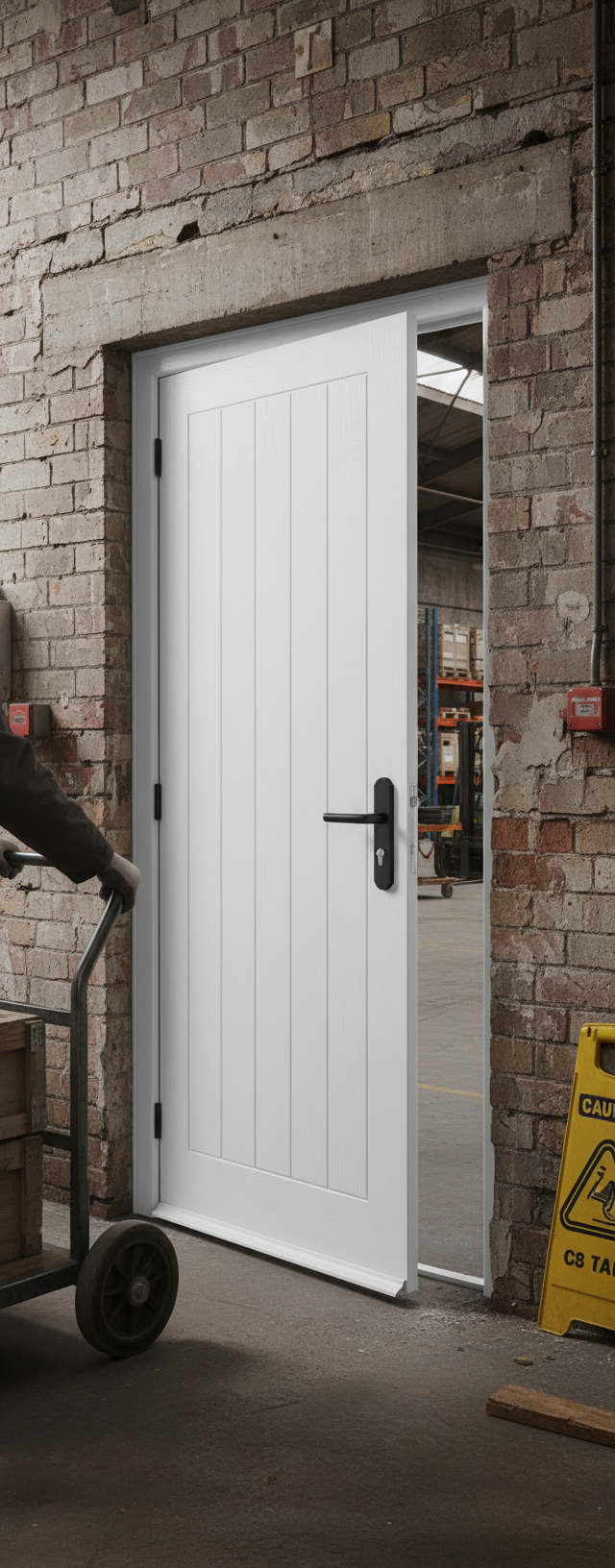 Premium White Composite External Door with Panelled Design, Low Maintenance and Thermally Efficient