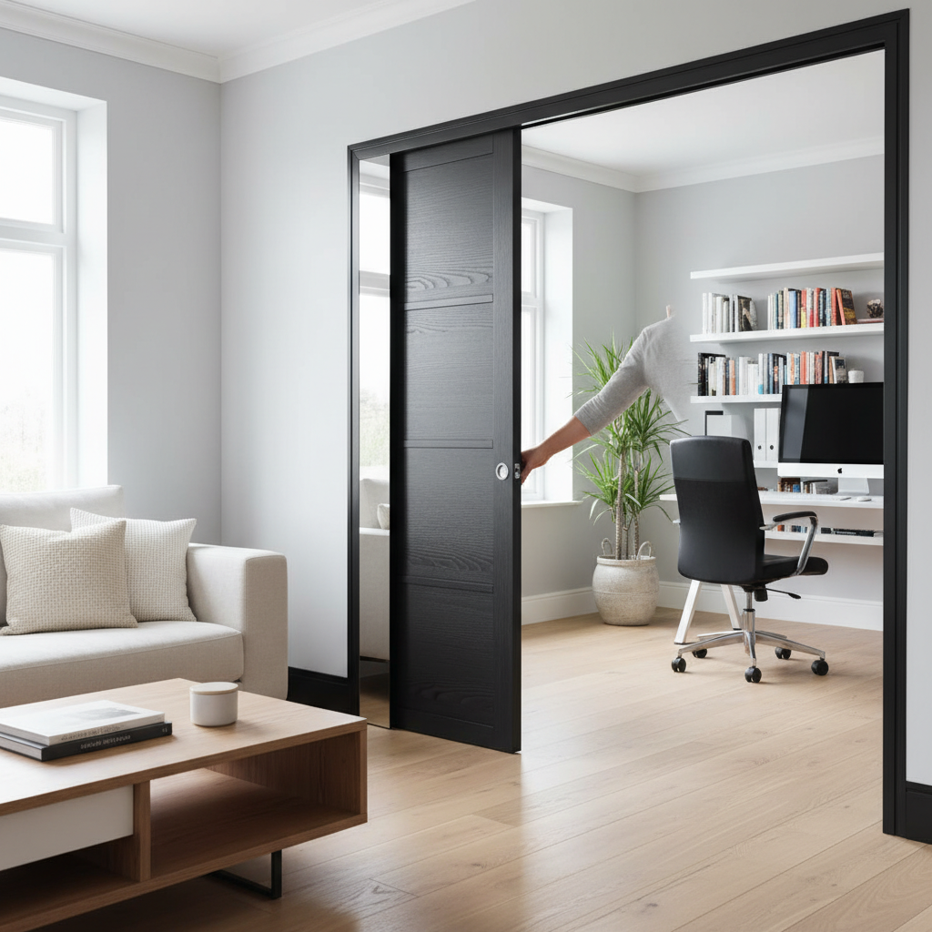 Premium Heavy Duty Pocket Door System with Galvanized Steel Frame and Adjustable Jambs for Smooth Operation