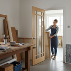 Premium Internal Oak Clear Glazed Door with Toughened Safety Glass and Elegant Design for Modern and Traditional Homes