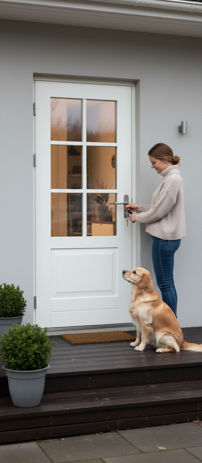 Premium Custom Made External Door with Solid Merbau Hardwood, 44mm Thickness, and Ventilation Slots for Enhanced Durability