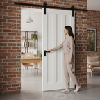 Internal Sliding Door Set with Classic Three-Panel Design, Ready-to-Paint Surface and Space-Saving Mechanism - Image 2