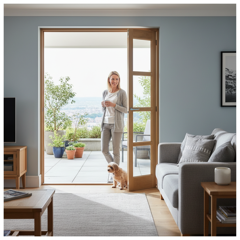 Premium Custom Made Oak Shaker Bifold with Safety Glass and Finish Options - High-Quality Professional Grade for Industrial and Commercial Applicat...