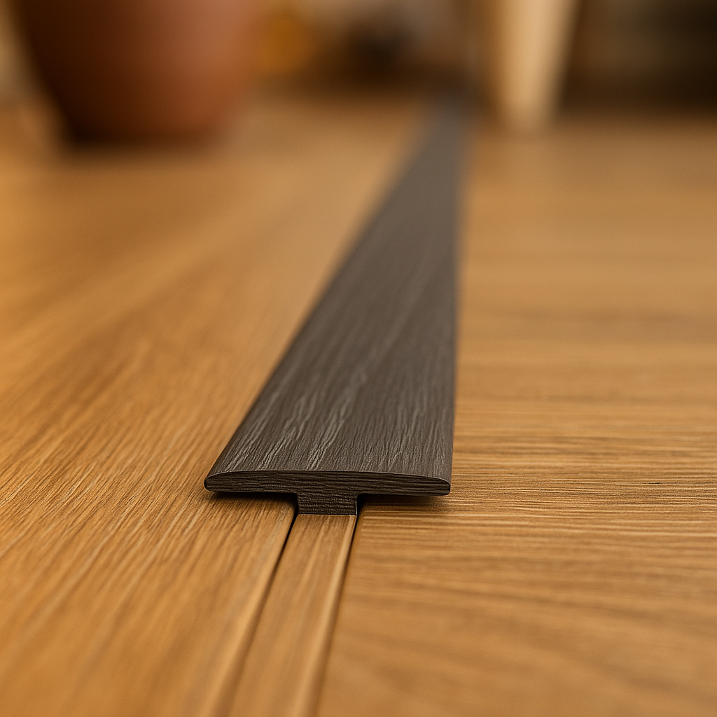 1m Dark Grey Laminate Connecting Door Profile for Seamless Fit - detail view