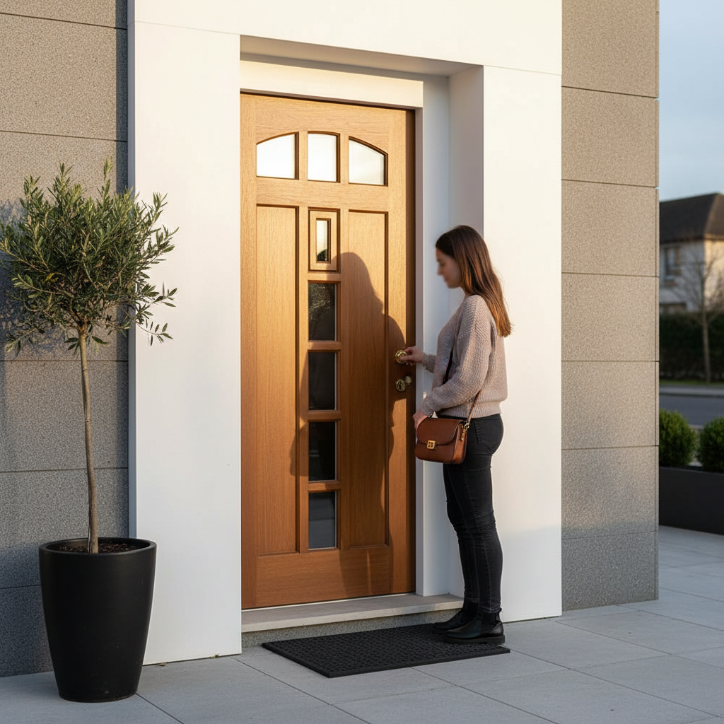 Premium Custom Made External Door in Solid Merbau Hardwood with RAL Colour Options and 44mm Thickness