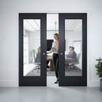 Premium Telescopic Pocket Door System with Clear Glazed Panels for Elegant Space Transformation