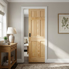 Internal Pocket Door Set, 100mm, Unfinished Clear Pine, 6 Panel Framed
