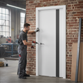 Premium Internal White Door with Dark Grey Insert - Modern Fire Door Design for Unique Style
