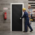 Premium Internal Fully Finished Laminate FD30 Fire Door with Modern Black Finish and Solid Engineered Core for Enhanced Safety