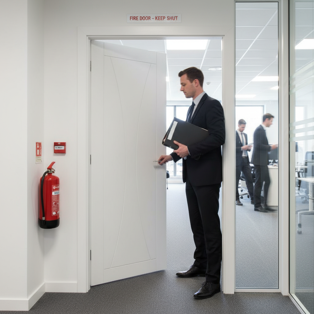 Premium White Fire Door with 30 Minutes Fire Rating - Durable and Reliable Safety Solution