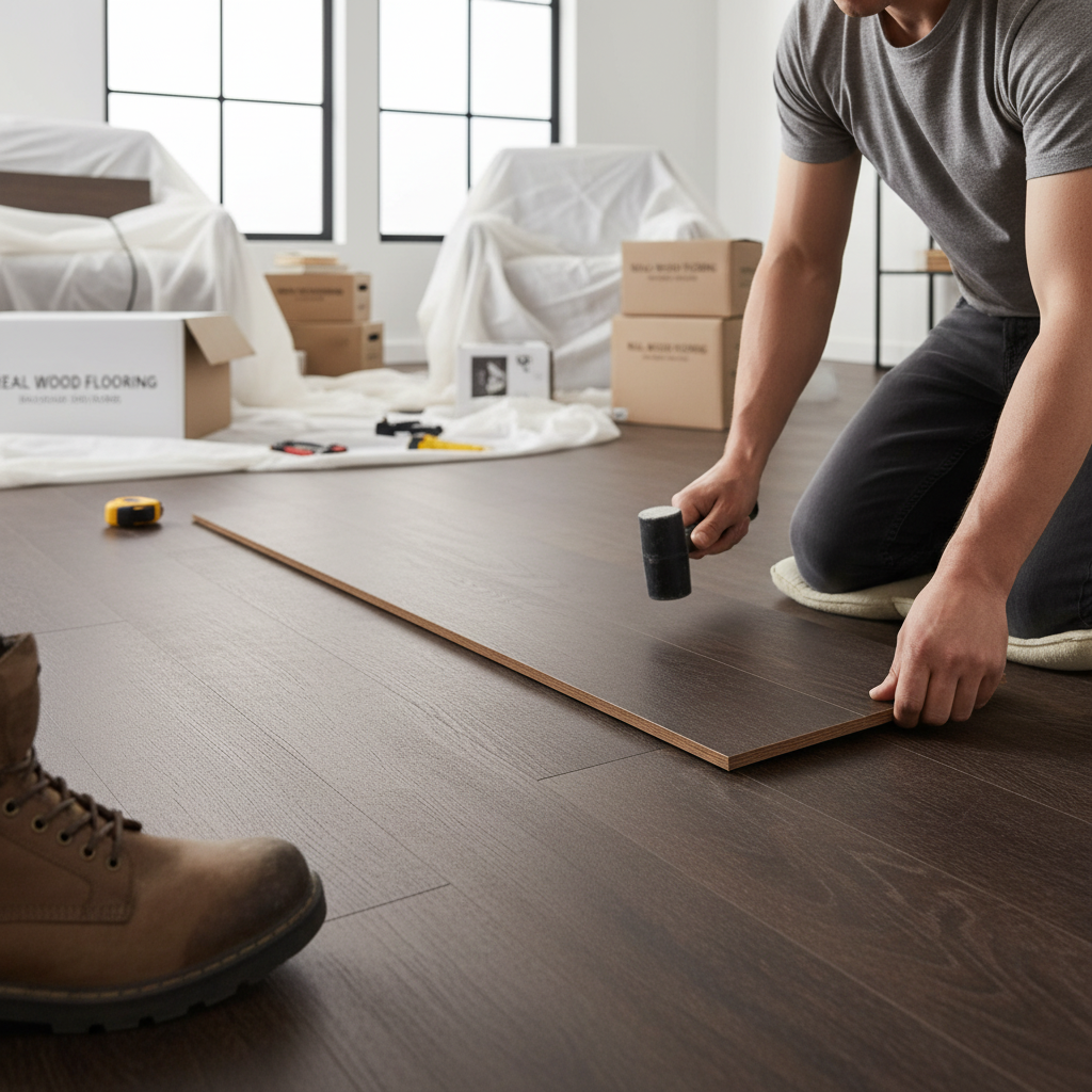 Premium 14mm Light Brushed Engineered Real Wood Flooring with 5G Click System for Easy Installation