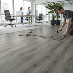 Premium 12mm Laminate Flooring with V-Grooved Edges for Solid Wood Appearance - High-Quality Professional Grade for Industrial and Commercial Appli...