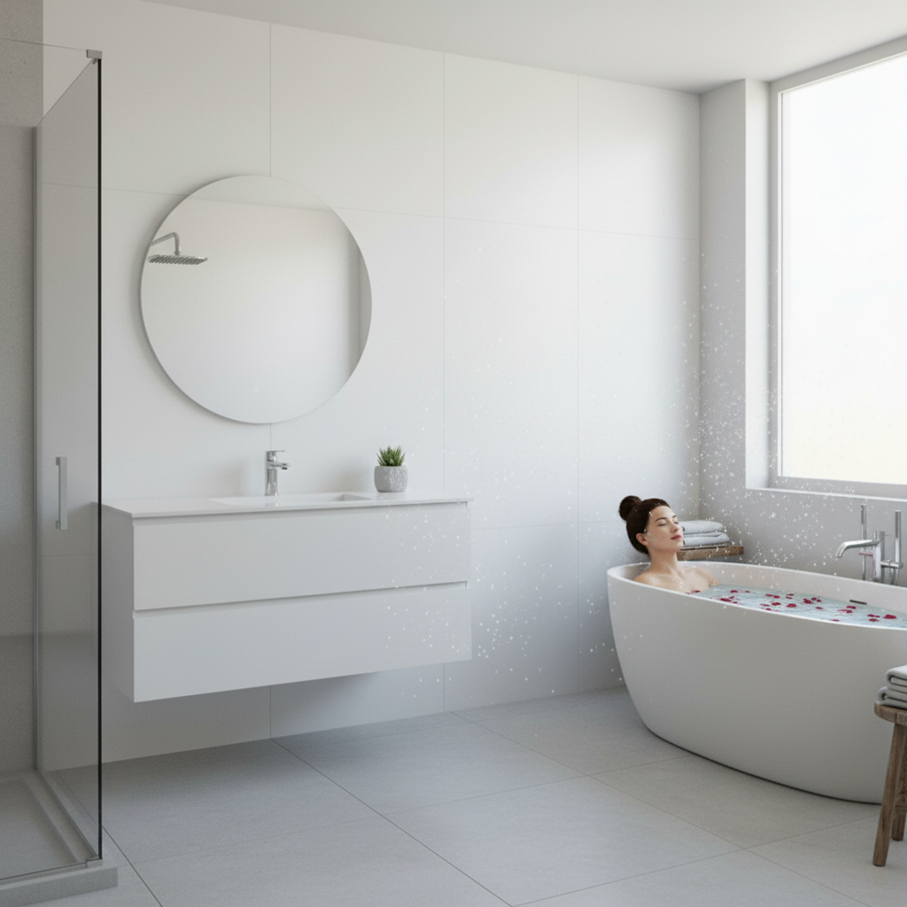 Matt White PVC Gloss Waterproof Wall Panelling for High-Moisture Environments with Easy Installation and Mould Resistance...