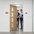 Premium Custom Made Fully Finished Clear Glazed Fire Door with FD30 & FD60 Certification