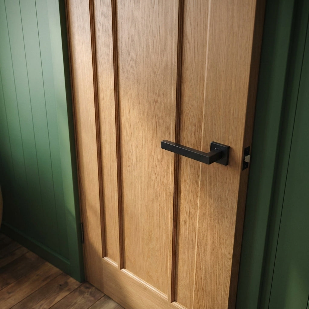 Internal Oak Door Unfinished Made-to-Measure 3 Panel - detail view