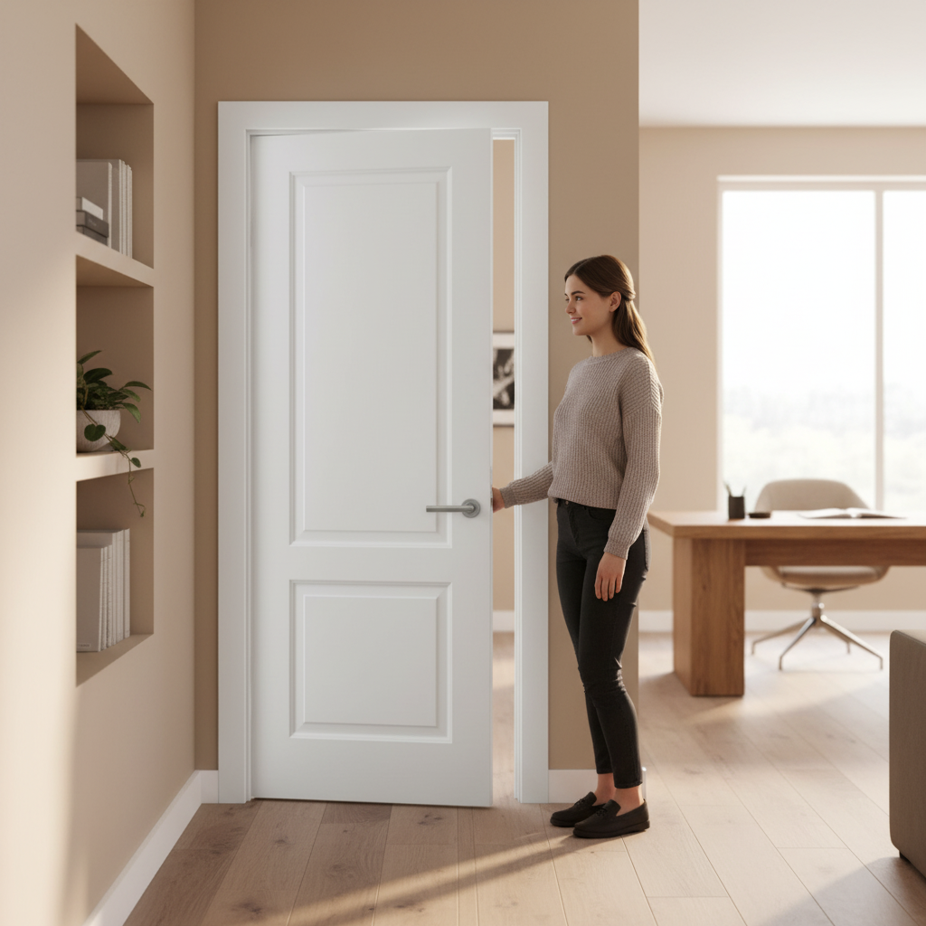 Premium White Internal Moulded Smooth 2 Panel Door - Ready for Painting and Durable Design - Image 2
