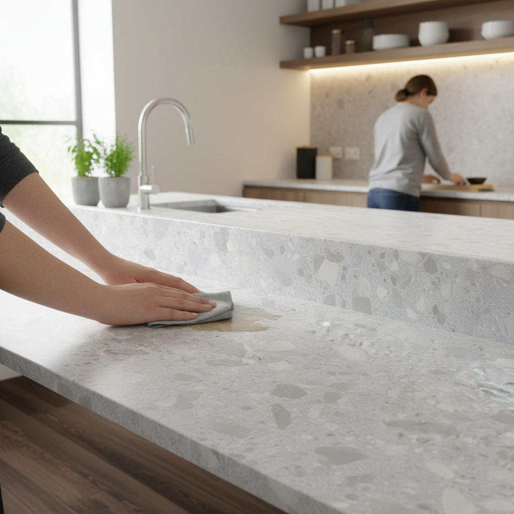Premium Rounded Edge Upstand 3000mm - Durable Laminate with Stone Effect for Kitchen and Bathroom Elegance - Image 2