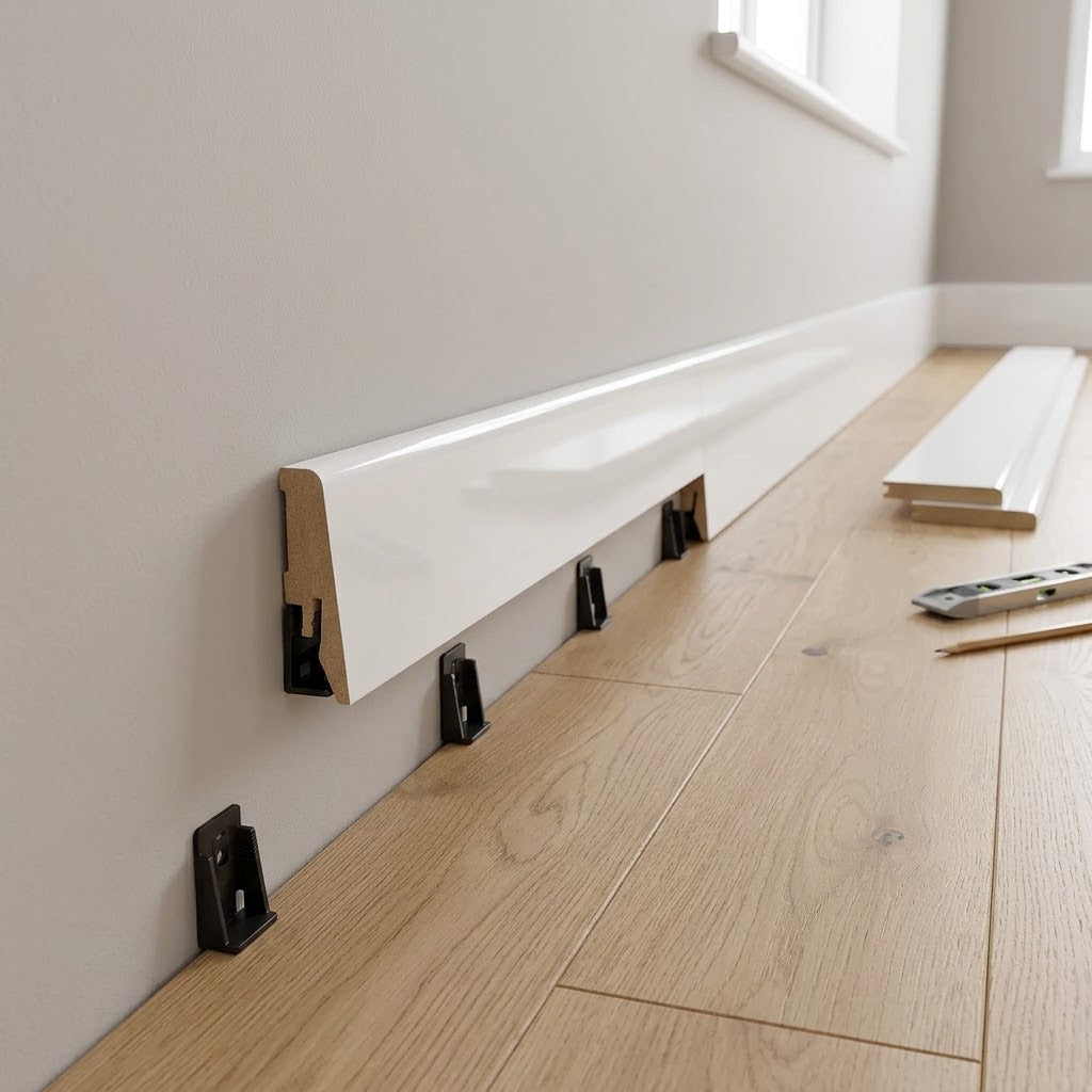 High Gloss White Skirting Board 2400mm x 58mm x 19mm Thickness