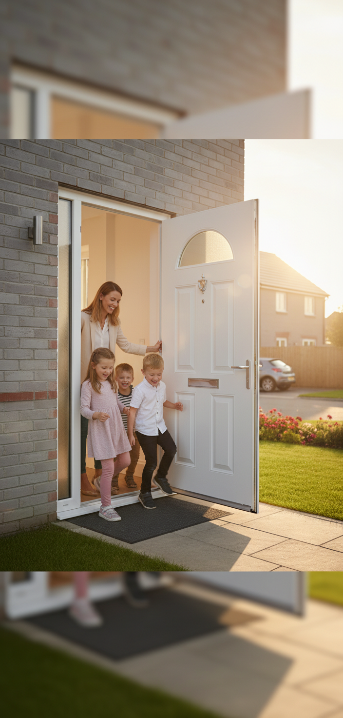 Premium External Glazed Fire Door Set with 30 Minutes Fire Resistance and Multipoint Locking System